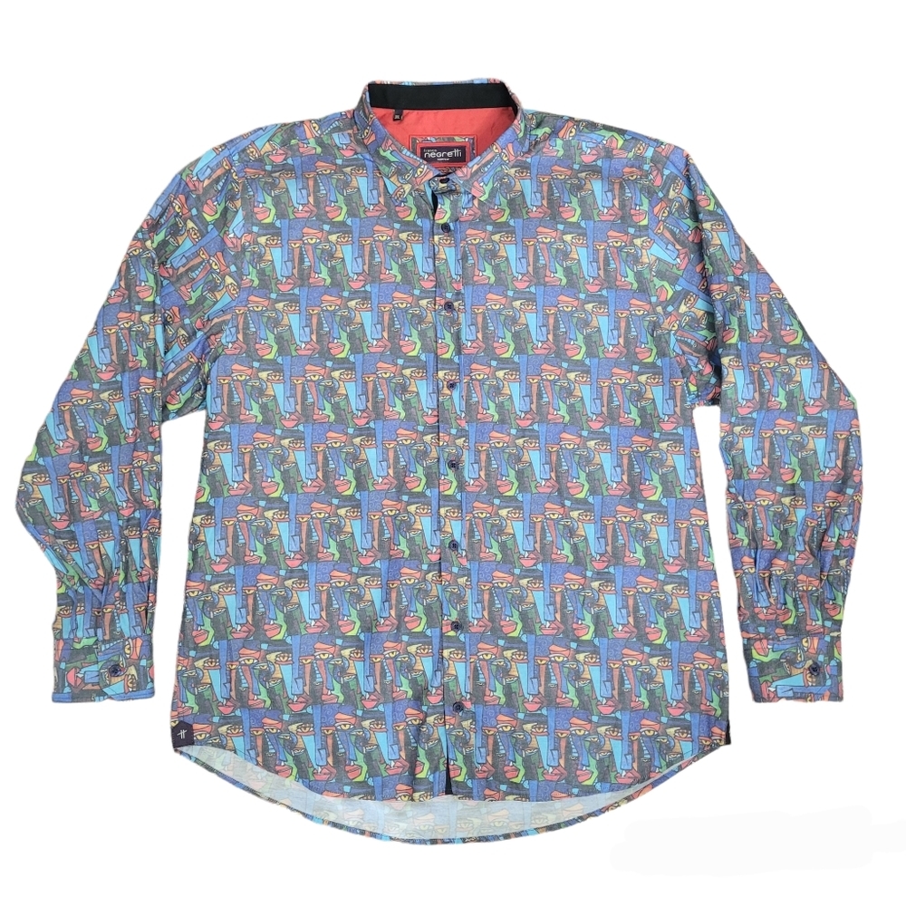 Franco Negretti shirt with cubist face print - Picture 2 of 11